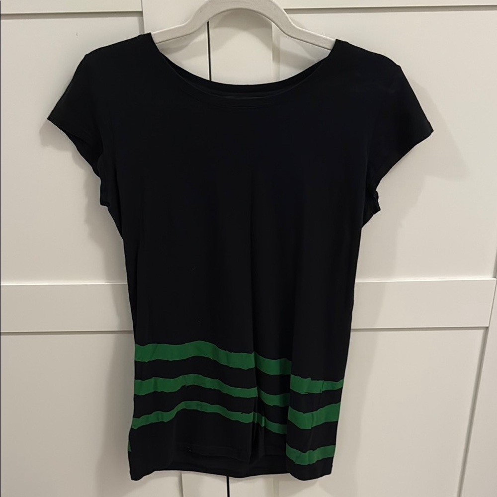 Marc By Marc Jacobs Black and Green Striped Women's Top XS